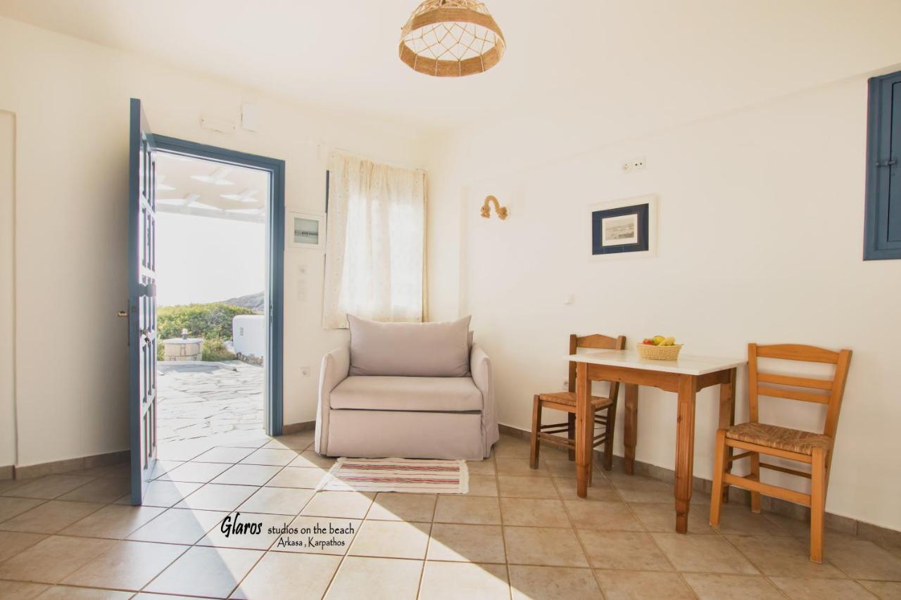 شقة Glaros Luxury Studio On The Beach أركاسا المظهر الخارجي الصورة