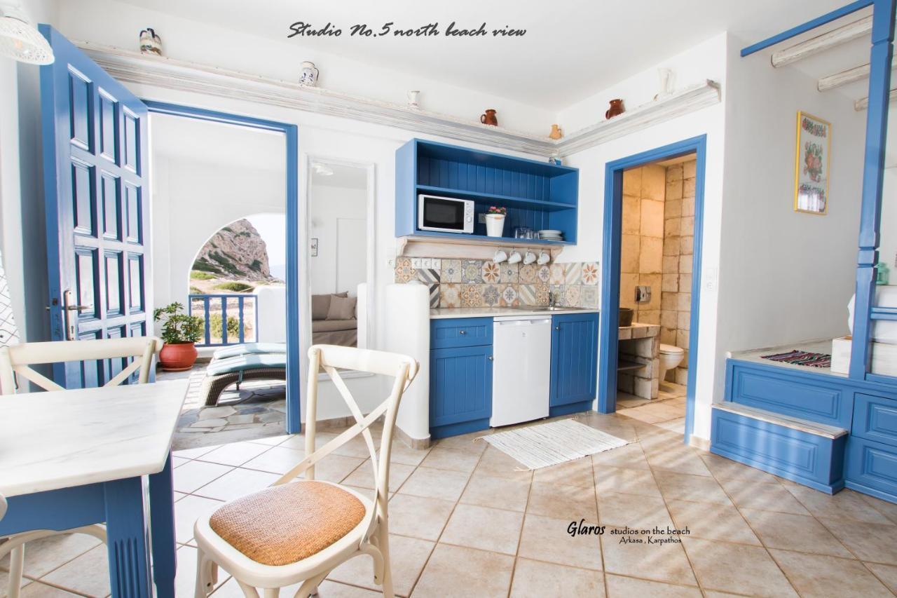 شقة Glaros Luxury Studio On The Beach أركاسا المظهر الخارجي الصورة